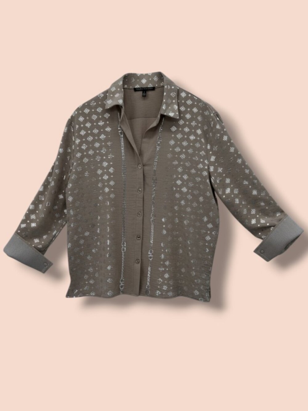 Como Black Metallic Horse & Chain Blouse NWT‎ - Picture 5 of 5